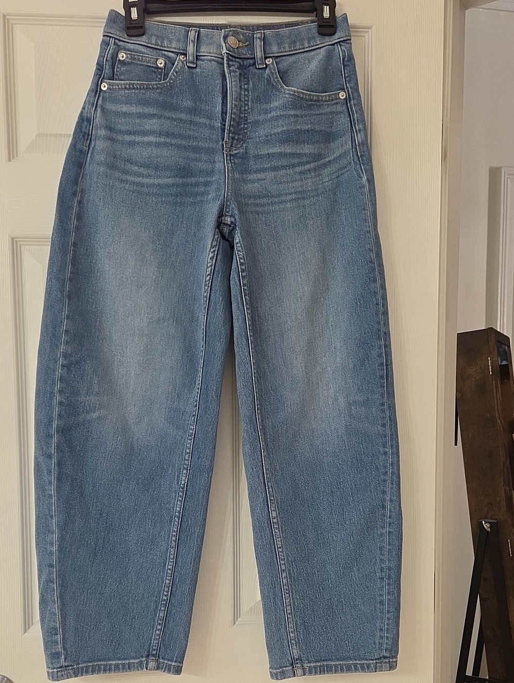 SPANX Light Blue Barrel Jeans